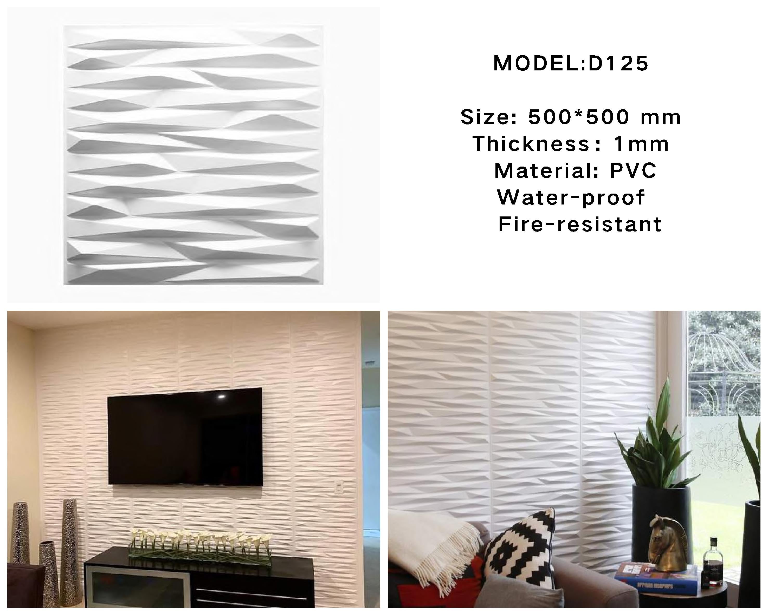 Mega Luxe Paintable 3D Texture PVC Wall Panels (19.7 X 19.7In.) - Decorative, Waterproof, Flame Resistant, Sturdy, Interior Decoration To Add Both Aesthetics And Functionality To Your Home And Offices - D125 Mega Luxe Paintable 3D Texture PVC Wall Panels (19.7 X 19.7In.) - Decorative, Waterproof, Flame Resistant, Sturdy, Interior Decoration To Add Both Aesthetics And Functionality To Your Home And Offices - D125